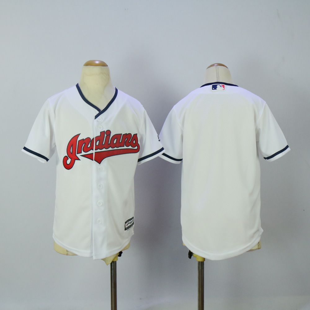 Youth Cleveland Indians Blank White MLB Jerseys->youth mlb jersey->Youth Jersey